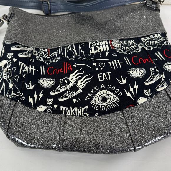 Cruella de Vil Villains Love Hate Vinyl Metallic Crossbody - Picture 7 of 10